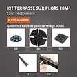 ART GARDEN - kit terrasse sur plots sans revêtement 10m² - finition gris anthracite - 40/60 mm - JOUPLAST - vignette