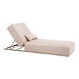 OVIALA - Bain de soleil avec coussin inclinable 5 positions beige - Havana - vignette