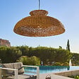 LUMISKY - Suspension Extérieure Rotin Beige D80cm Câble 5m - vignette