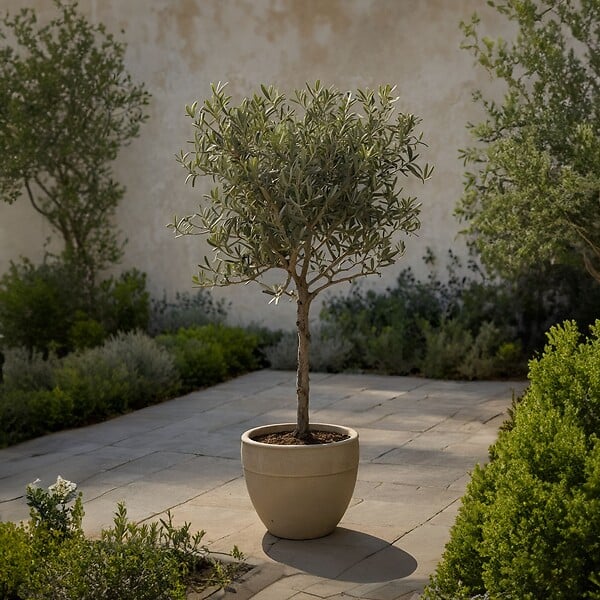 PLANT IN A BOX - Olivier - Set de 2 - Olea europaea - Hauteur 90-100cm - ⌀21cm - large
