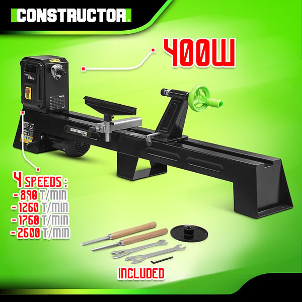 CONSTRUCTOR - Tour à bois 400W - 1000mm - large