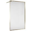 ESSEBAGNO - Square Paroi de douche verre anticalcaire et aluminium cadre complet 120 x 200 Or Brossé - vignette