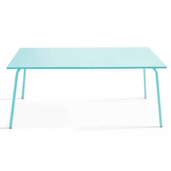 OVIALA - Ensemble table de jardin et 6 chaises en métal turquoise - Palavas - large