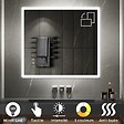 SANIVERRE - BOLEO Miroir LED lumineux 90x100 cm anti-buée, intensité 2100 lumens & couleur réglables salle de bain - vignette