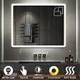 SANIVERRE - BOLEO Miroir LED lumineux 80x100 cm anti-buée, intensité 2100 lumens & couleur réglables salle de bain - vignette