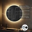 SANIVERRE - VEKIO Miroir LED lumineux Ø 80 cm rond antibuée + intensité et couleur réglables salle de bain - vignette