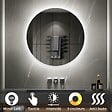 SANIVERRE - VEKIO Miroir LED lumineux Ø 60 cm rond antibuée + intensité et couleur réglables salle de bain - vignette