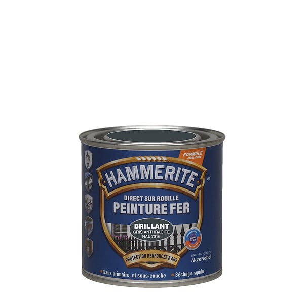 HAMMERITE - Peinture fer antirouille - Hammerite - Gris Anthracite 0,25L - large