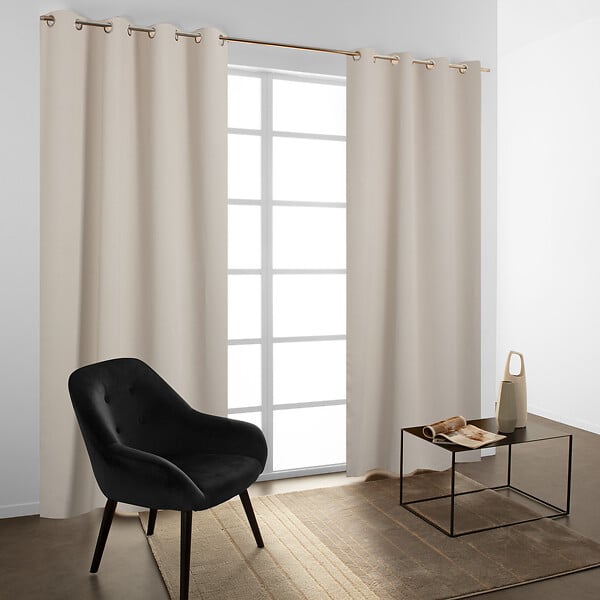 MODE DE VIE - Rideaux occultant Noa - Polyester - Ecru - 260g/m2 - 140x240cm - large
