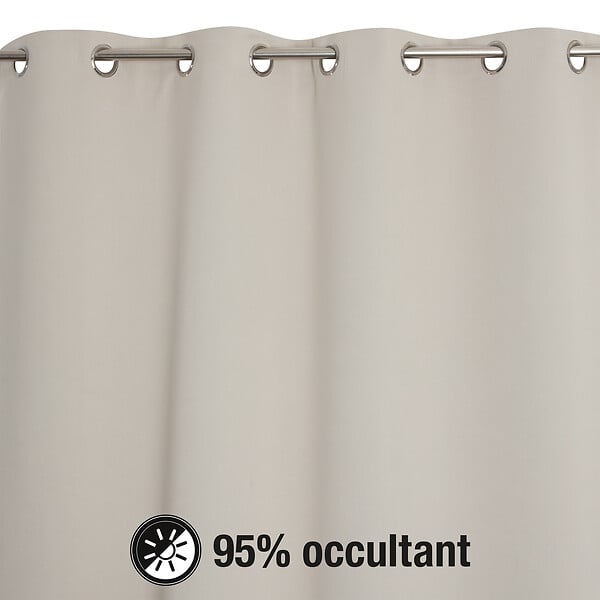 MODE DE VIE - Rideaux occultant Noa - Polyester - Ecru - 260g/m2 - 140x240cm - large