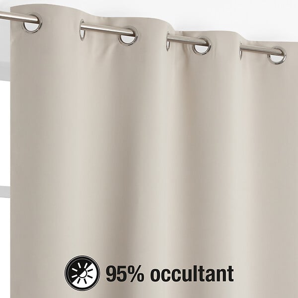 MODE DE VIE - Rideaux occultant Noa - Polyester - Ecru - 260g/m2 - 140x240cm - large