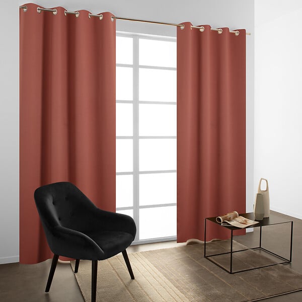 MODE DE VIE - Rideau occultant Noa en polyester - Terracotta - 140x240cm - large