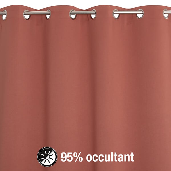MODE DE VIE - Rideau occultant Noa en polyester - Terracotta - 140x240cm - large