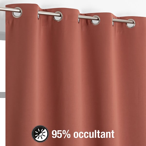 MODE DE VIE - Rideau occultant Noa en polyester - Terracotta - 140x240cm - large