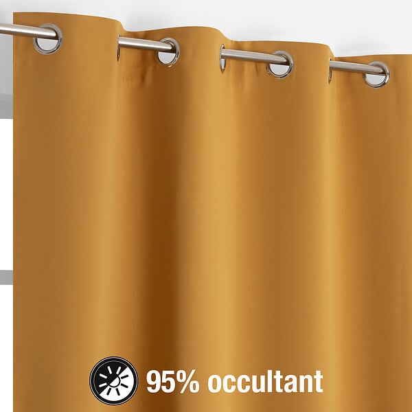 MODE DE VIE - Rideau occultant Noa en polyester - Ocre - 140x240cm - large