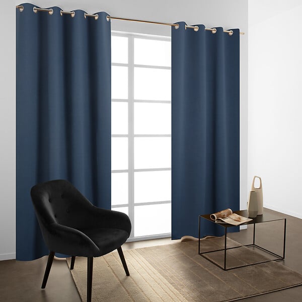 MODE DE VIE - Rideau occultant Noa en polyester - Bleu - 140x240 cm - large