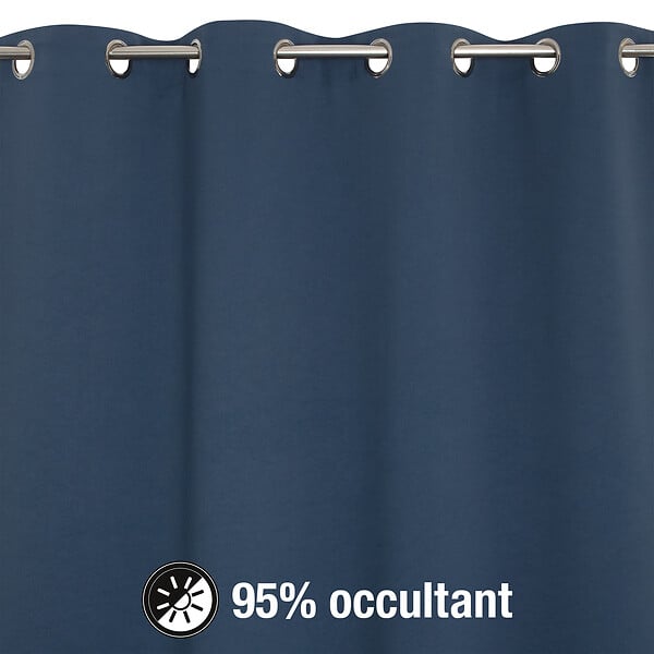 MODE DE VIE - Rideau occultant Noa en polyester - Bleu - 140x240 cm - large
