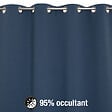 MODE DE VIE - Rideau occultant Noa en polyester - Bleu - 140x240 cm - vignette