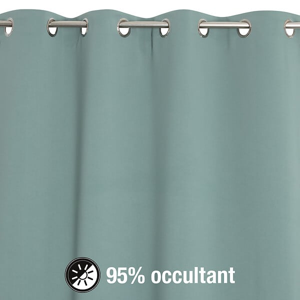 MODE DE VIE - Rideau occultant Noa en polyester - Sauge - 140x240cm - large