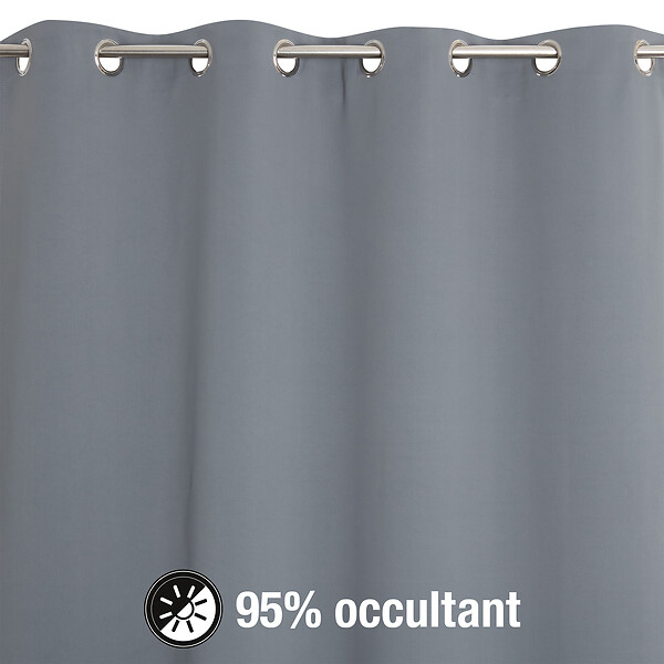 MODE DE VIE - Rideaux occultant Noa - Polyester - Anthracite - 260g/m2 - 140x240cm - large