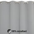 MODE DE VIE - Rideaux occultant Noa - Polyester - Gris clair - 260g/m2 - 140x240cm - vignette