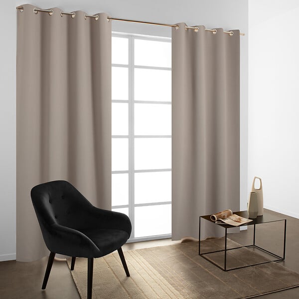 MODE DE VIE - Rideaux occultant Noa - Polyester - Naturel - 260g/m2 - 140x240cm - large