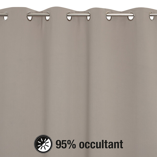 MODE DE VIE - Rideaux occultant Noa - Polyester - Naturel - 260g/m2 - 140x240cm - large