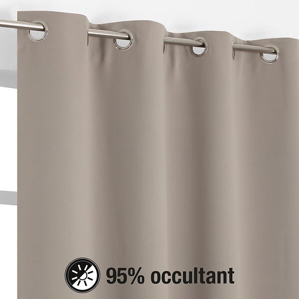 MODE DE VIE - Rideaux occultant Noa - Polyester - Naturel - 260g/m2 - 140x240cm - large