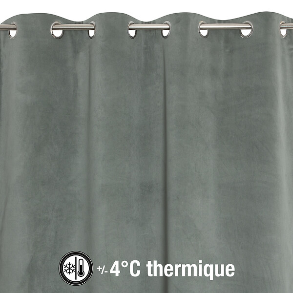 MODE DE VIE - Rideaux thermique Rafael - Polyester - Vert foncé - 320gms - 140x240cm - large