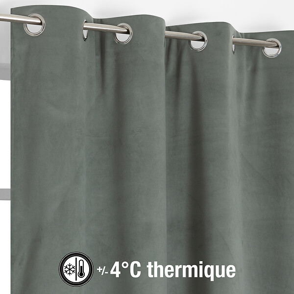 MODE DE VIE - Rideaux thermique Rafael - Polyester - Vert foncé - 320gms - 140x240cm - large