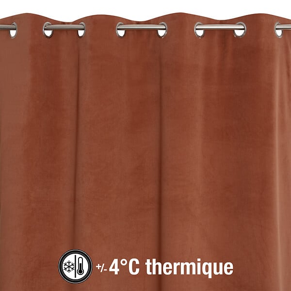 MODE DE VIE - Rideaux thermique Rafael - Polyester - Terracotta - 320gms - 140x240cm - large