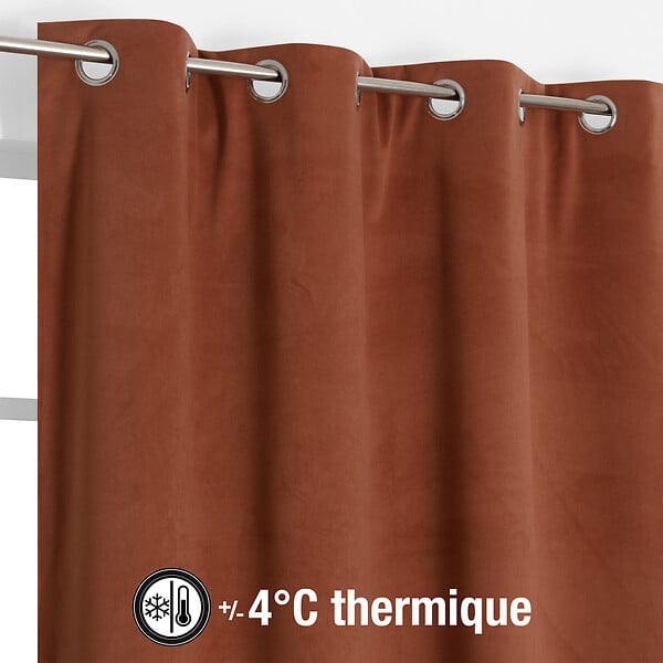 MODE DE VIE - Rideaux thermique Rafael - Polyester - Terracotta - 320gms - 140x240cm - large