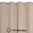 MODE DE VIE - Rideaux thermique Rafael - Polyester - Taupe - 320gms - 140x240cm - vignette