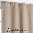 MODE DE VIE - Rideaux thermique Rafael - Polyester - Taupe - 320gms - 140x240cm - vignette