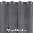 MODE DE VIE - Rideau thermique occultant Rafael - Anthracite - 140x240 cm - vignette