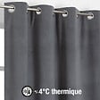 MODE DE VIE - Rideau thermique occultant Rafael - Anthracite - 140x240 cm - vignette