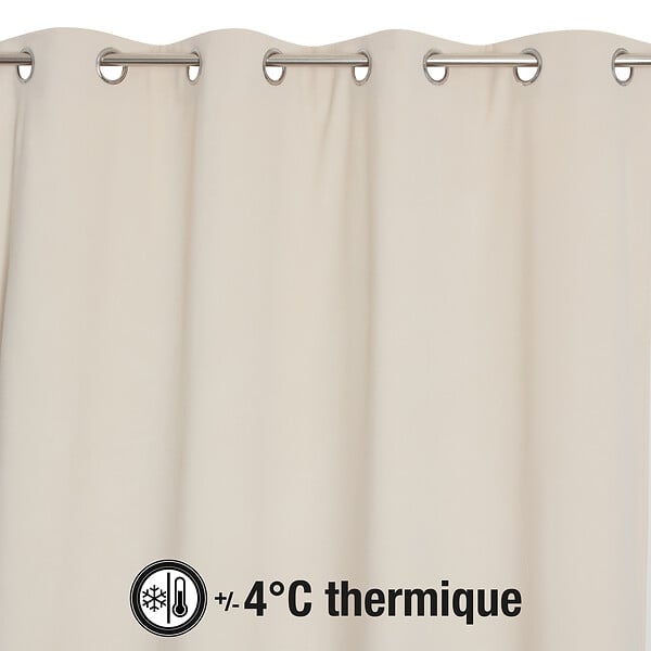 MODE DE VIE - Rideaux thermiques Rafael - Polyester écru - L.140xH.240cm - large
