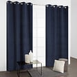 MODE DE VIE - Rideaux thermique Rafael - Polyester - Marine - 320gms - 140x240cm - vignette