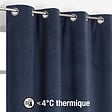 MODE DE VIE - Rideaux thermique Rafael - Polyester - Marine - 320gms - 140x240cm - vignette