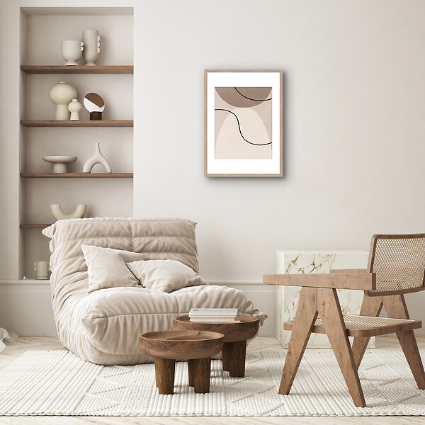 DADA ART - Image encadrée avec passe-partout naturel 50x70cm - large
