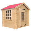 TIMBELA - Timbela M570R-1 Maison en bois pour enfants - Toit rouge - 111x113xH121cm / 0.9 m2 SANS PLANCHER - vignette