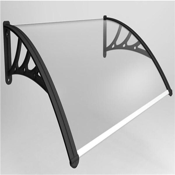 MCCOVER - Auvent porte d'entrée Bertille Noir, L.- 120 cm, Profondeur totale - 100 cm - large
