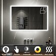SANIVERRE - TEMEO Miroir LED lumineux 90 x 120 cm antibuée + intensité 2100 lumens & 3 couleurs salle de bain - vignette