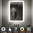SANIVERRE - TEMEO Miroir LED lumineux 60 x 80 cm antibuée + intensité 2100 lumens & 3 couleurs salle de bain - vignette