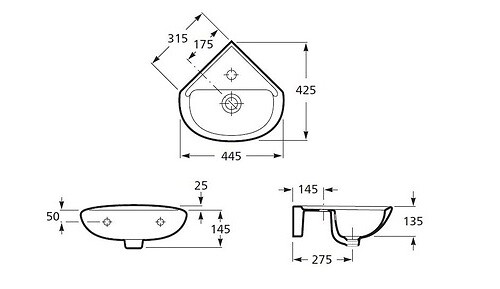 ROCA - Lave-mains d'angle POLO blanc - ROCA - WM816O11Z0010F1 - large