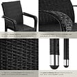 TECTAKE - Chaise en résine tressée GIRONA avec une capacité de charge de 120 kg noir - vignette