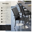TECTAKE - Chaise en résine tressée GIRONA avec une capacité de charge de 120 kg noir - vignette