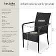 TECTAKE - Chaise en résine tressée GIRONA avec une capacité de charge de 120 kg noir - vignette