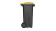 SULO - Bac poubelle mobile 120L gris anthracite et jaune - 2 roues - vignette