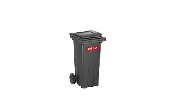 SULO - Bac poubelle roulant SULO de 120 litres cuve grise couvercle gris - large